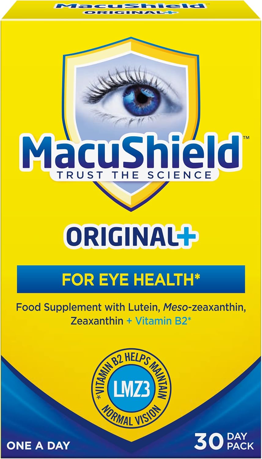 MacuShield Original+ eye health supplement 30 capsules front pack on white background