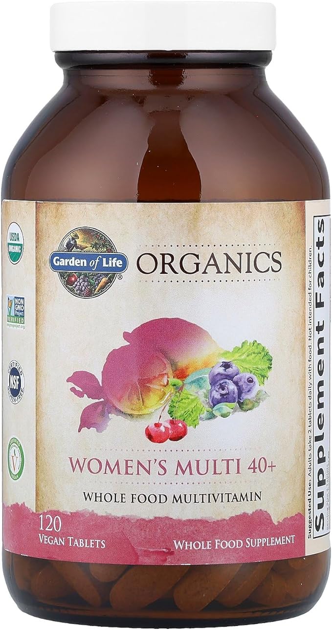 Garden of Life Organics Women's Multivitamin bottle  120 vegan tablets.