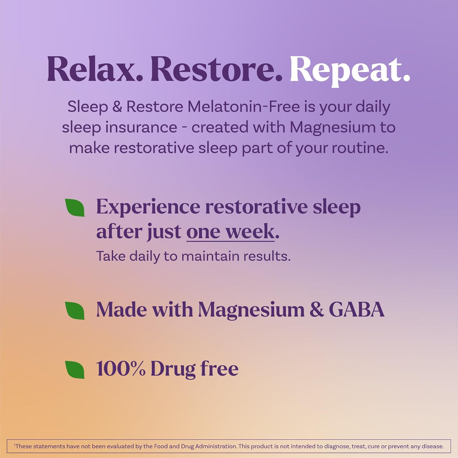 Natrol Sleep & Restore Magnesium Glycinate & GABA Gummies - 60 Count