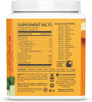 Back of Sunwarrior unflavoured protein powder showing organic certification.