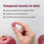 Nordic Naturals Vitamin D3 + K2 Pomegranate Gummies bottle for adults.