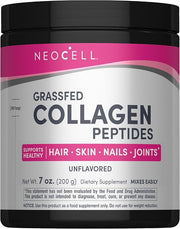 NeoCell Super Collagen Peptides Powder 200g canister, unflavored, on white background.