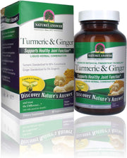 Nature's Answer Turmeric and Ginger Vegan Capsules 90 count herbal supplement front bottle & box label