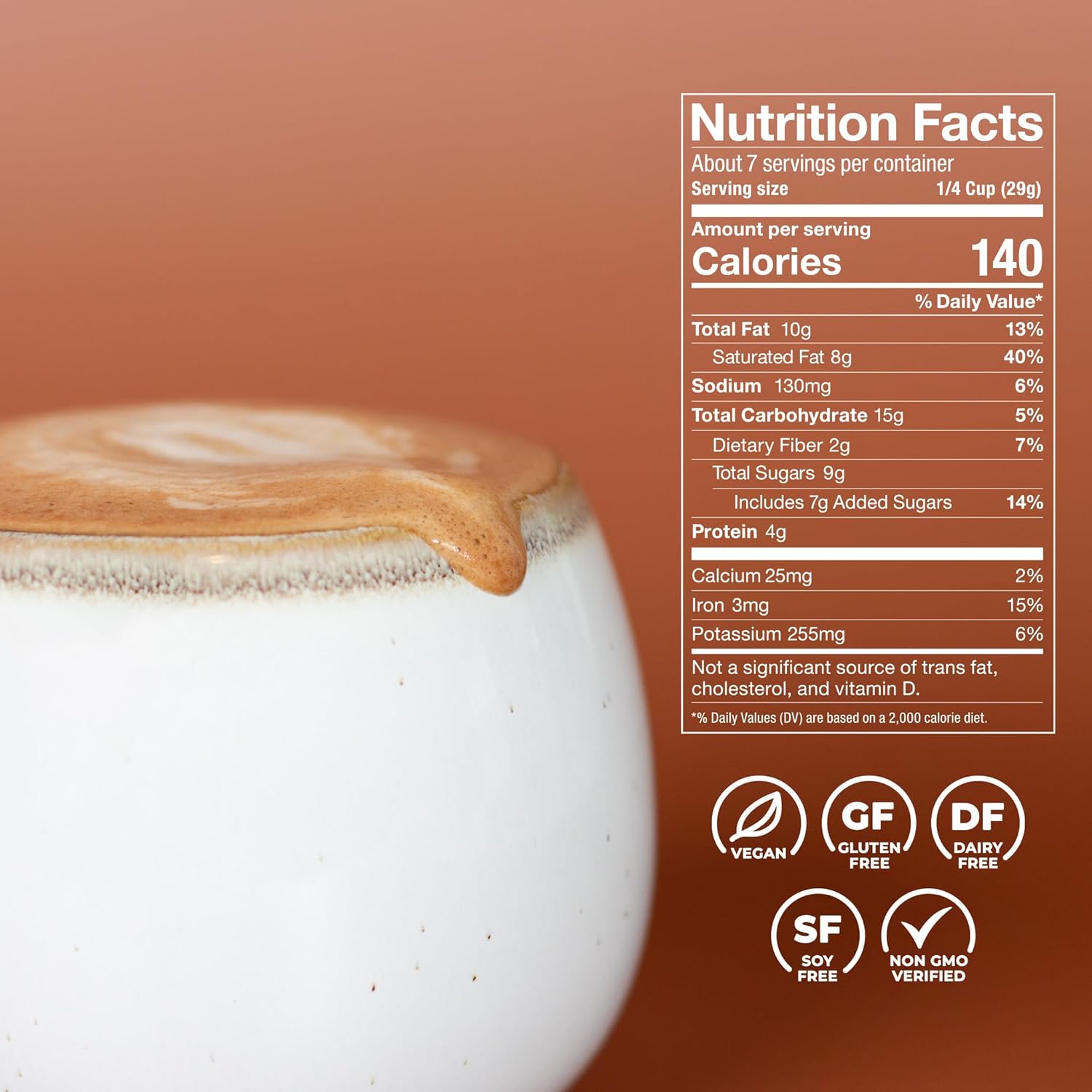 Laird Superfood hot chocolate nutrition facts label 227g 