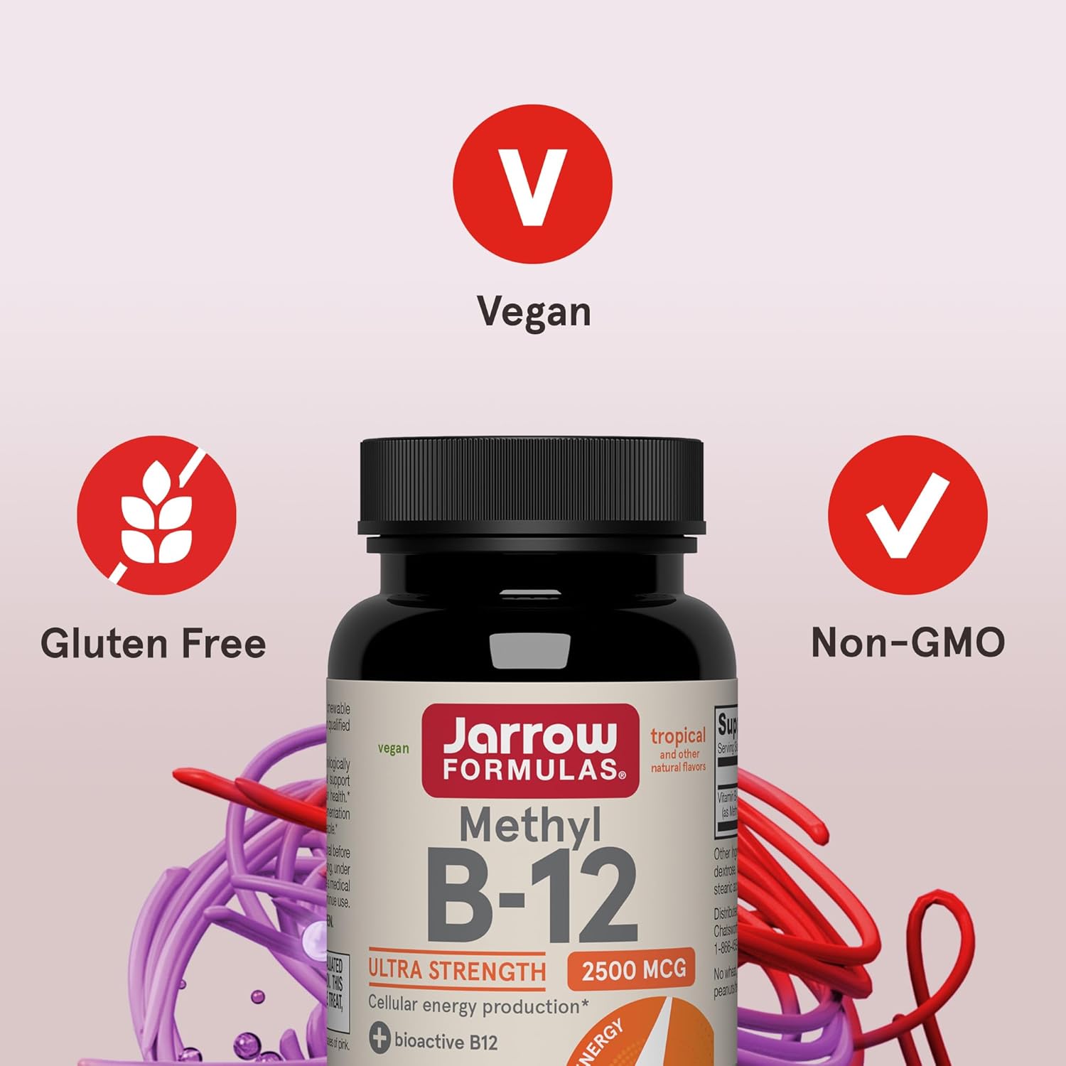 Jarrow Formulas Methyl B-12 Tropical - 2500 mcg – 100 Chewable Tablets