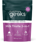 Nutrition Geeks Milk Thistle 3-in-1 Artichoke Dandelion 120 Vegan Tablets