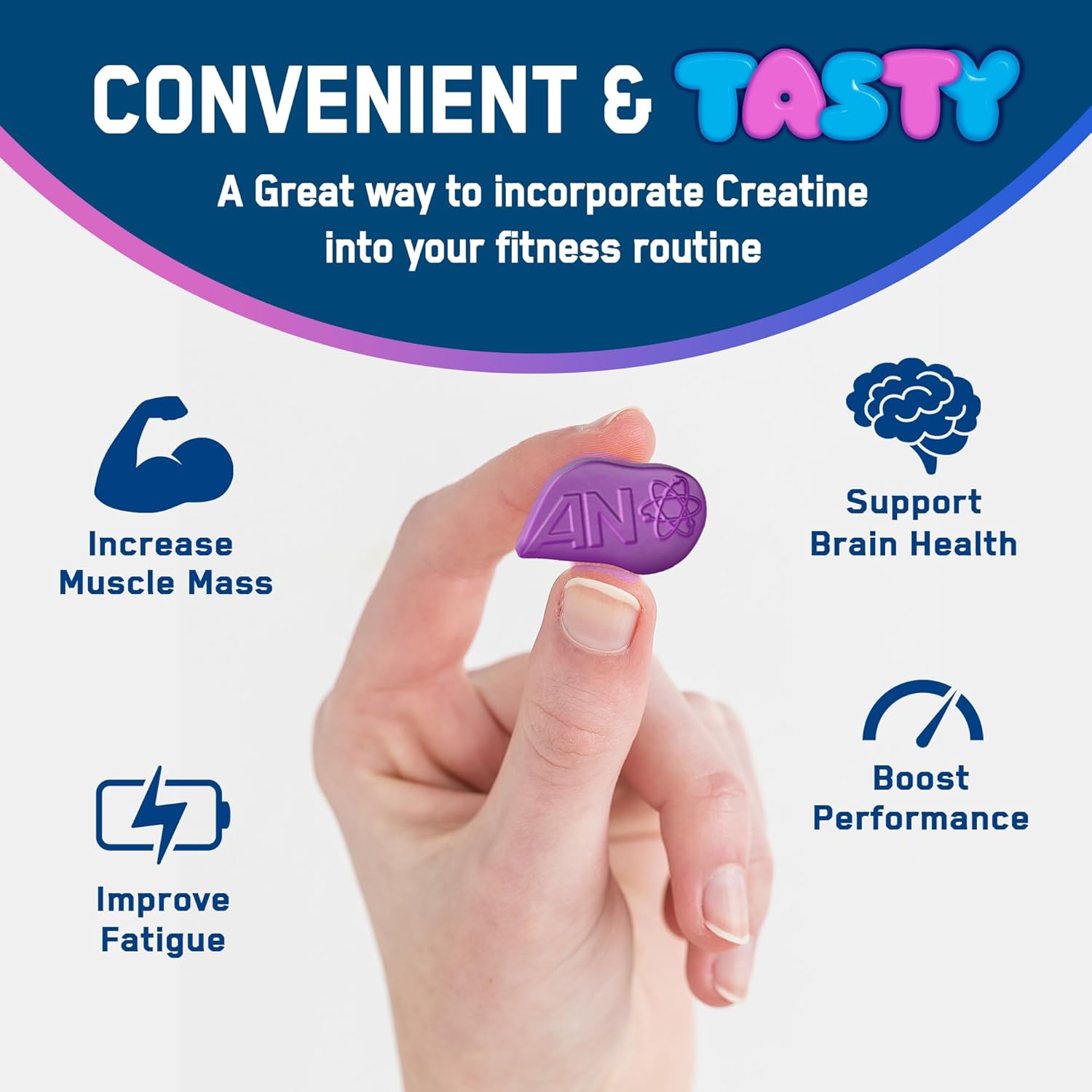 Supplement Facts & Ingredients Image: Applied Nutrition creatine gummies cola blast ingredients label 80 count