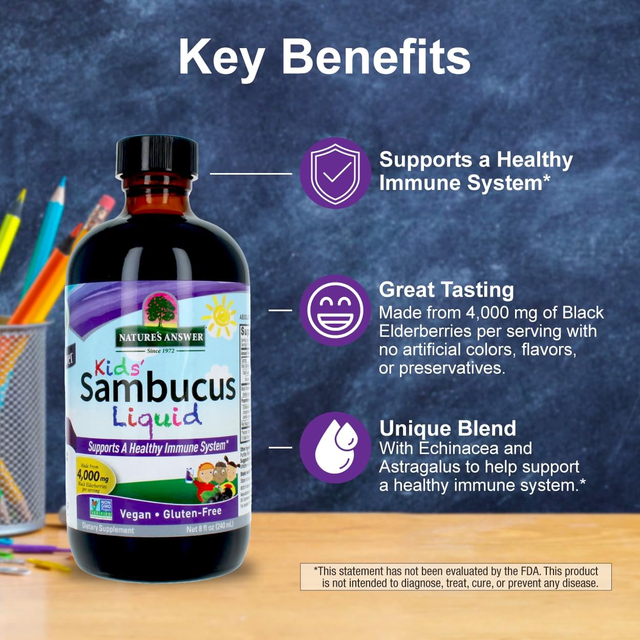 Nature’s Answer Sambucus Nigra Food Supplement for Kids - 240ml key benefits