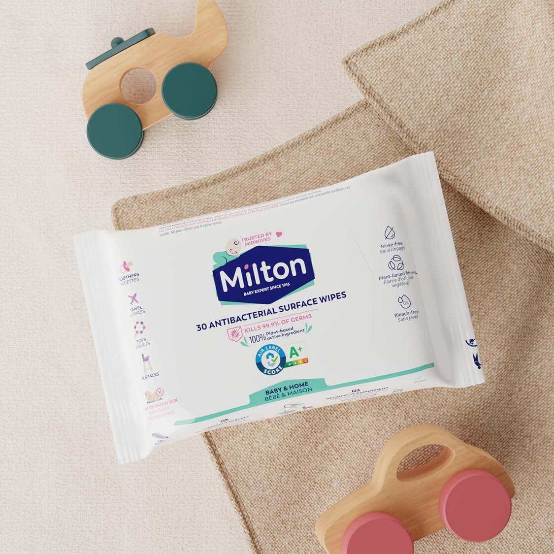 Milton Plant-Based Baby Antibacterial Surface Wipes 