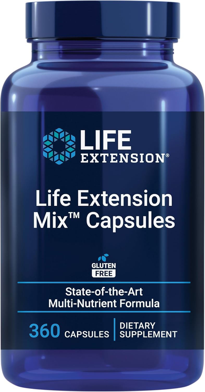 Front bottle of Life Extension Mix High-Potency Vitamin Mineral Formula, 360 capsules.