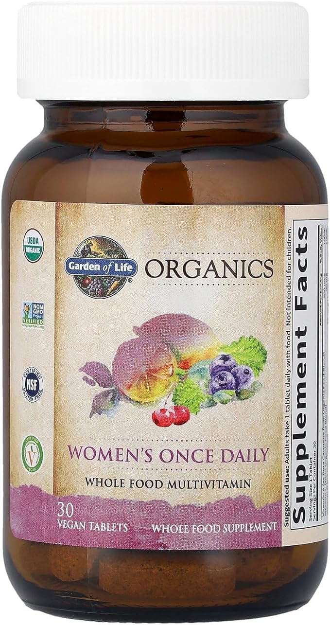 Garden of Life Organics Once Daily Women's Multivitamin bottle 30 tablets
