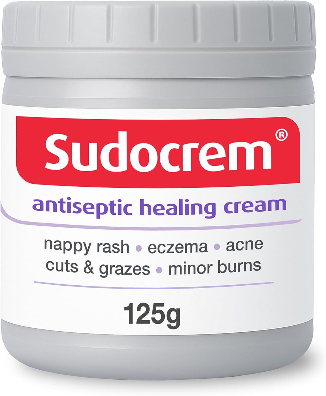 Front image: Sudocrem antiseptic healing cream zinc oxide jar 125g