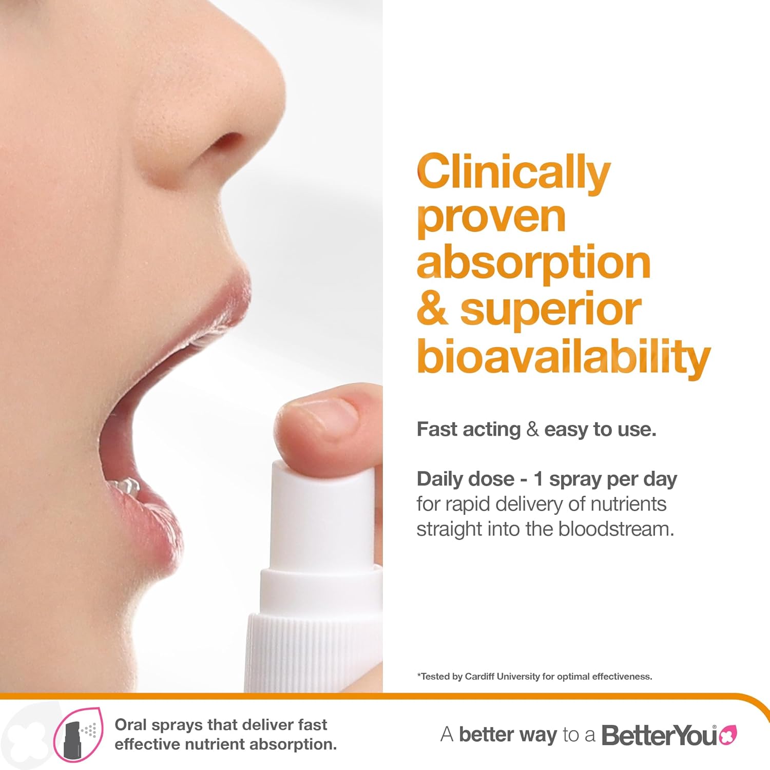 How to Use: Child using oral vitamin spray.