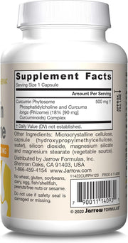 Jarrow Formulas Curcumin Phytosome 500 mg 60-120 Veggie Capsules