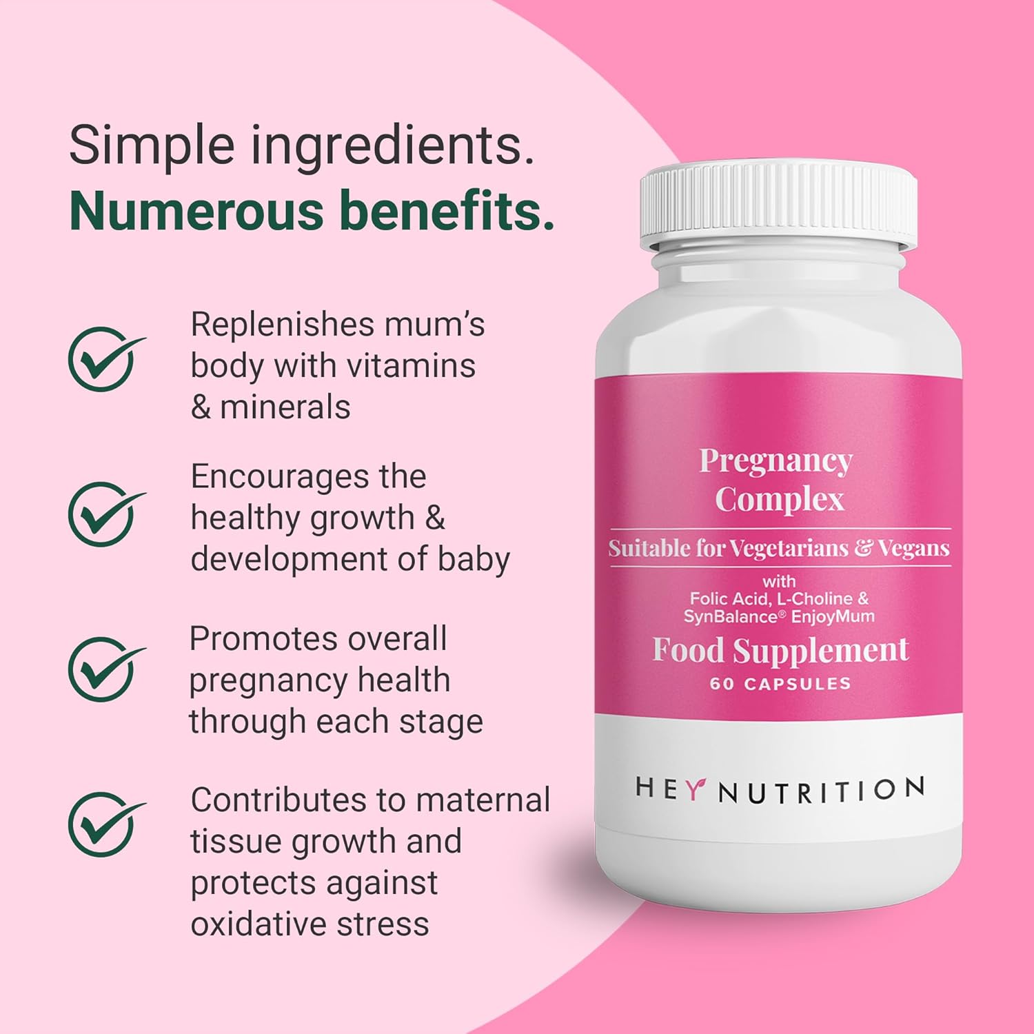 Hey Nutrition Women's Multivitamin with Folic Acid & Iron - 60 Capsules