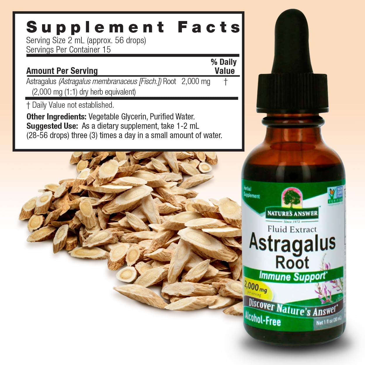 Nature’s Answer Astragalus Root Extract, Alcohol-Free – 2,000 mg, 30 ml