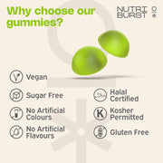 Nutriburst NutriGreens Gummies - 22 Fruit & Veg Blend with Vitamins - 60 Count