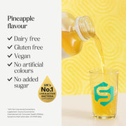 Symprove Liquid Probiotic Pineapple Flavour 500ml pouring probiotic drink dairy free gluten free vegan