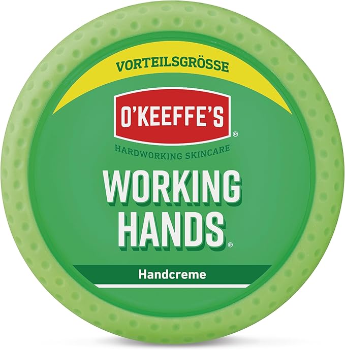 O'Keeffe's Working Hands Hand Cream jar, 193g, for dry skin.