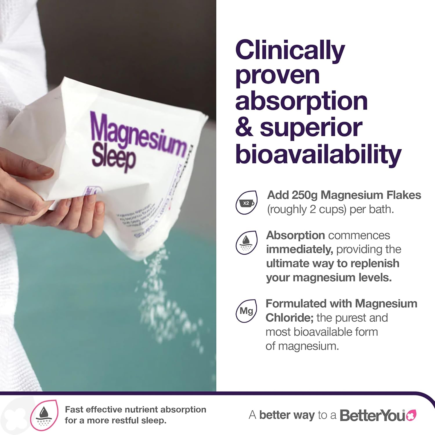 Magnesium bath flakes being poured into a running bath.