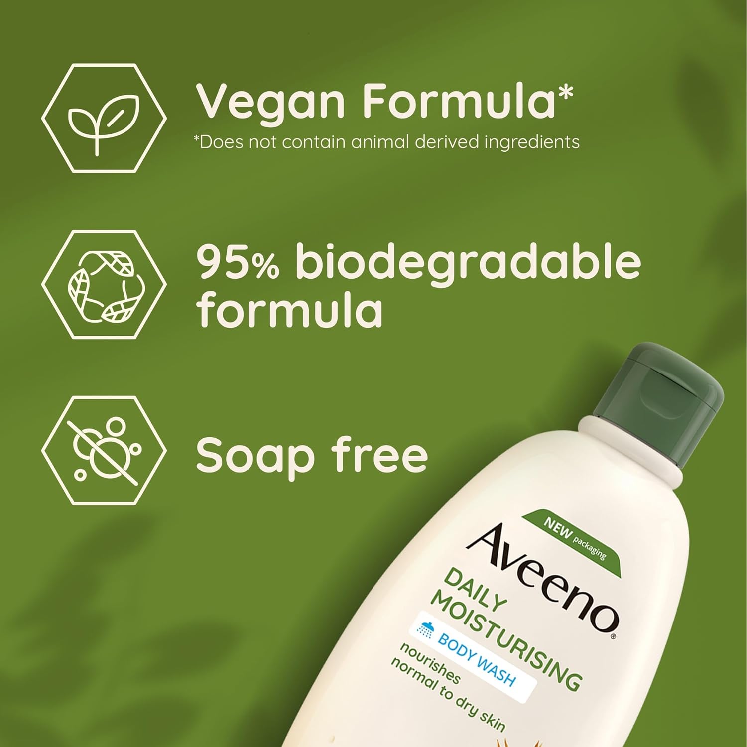 Aveeno daily moisturising body wash ingredients label bottle 500ml