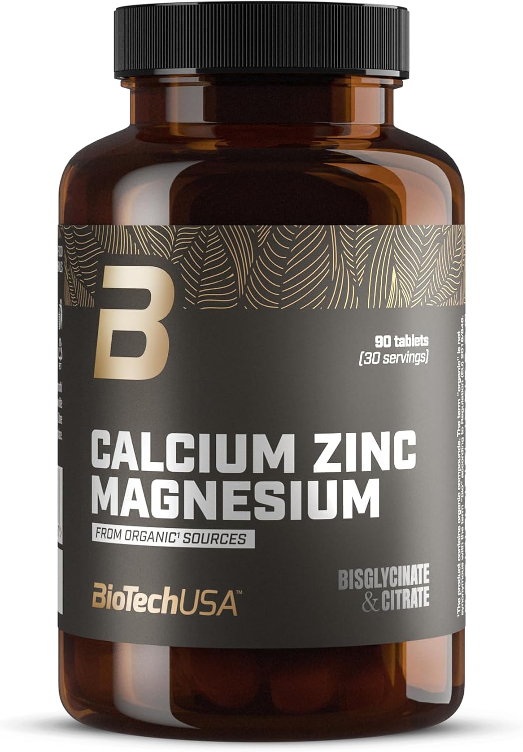 BioTechUSA Calcium Zinc Magnesium mineral complex tablets bottle 90 count quantity