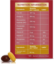 Ingredients and dosage instructions for the supplement duo.