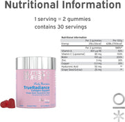 Supplement facts & ingredients for Nutriburst TrueRadiance Gummies.