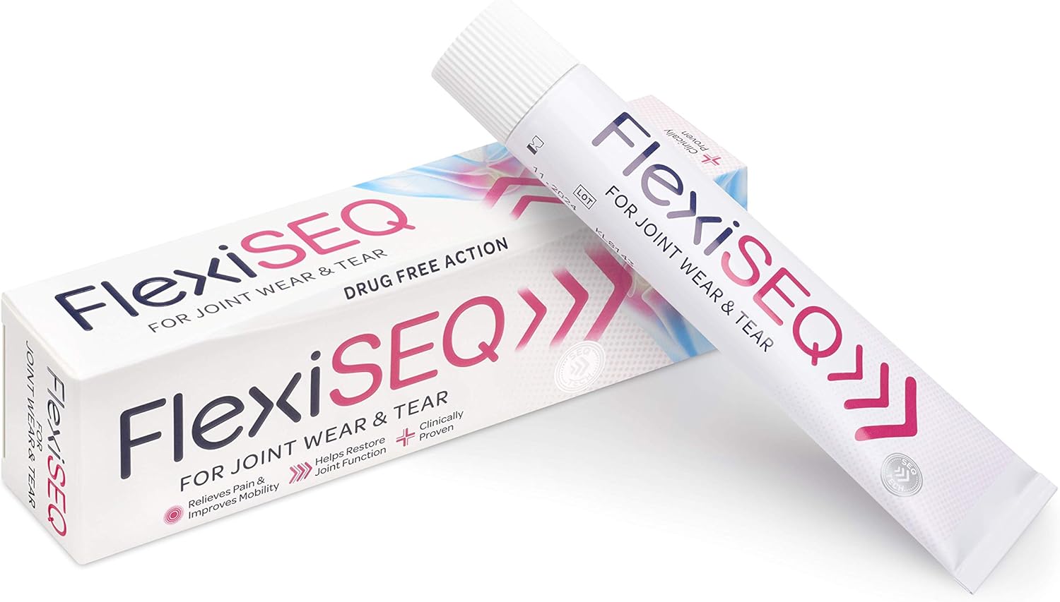 FlexiSEQ Topical Gel for Joint Comfort, large 100g tube & box.