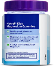 Natrol Kids Magnesium Citrate gummies supplement facts label bottle 30 gummies