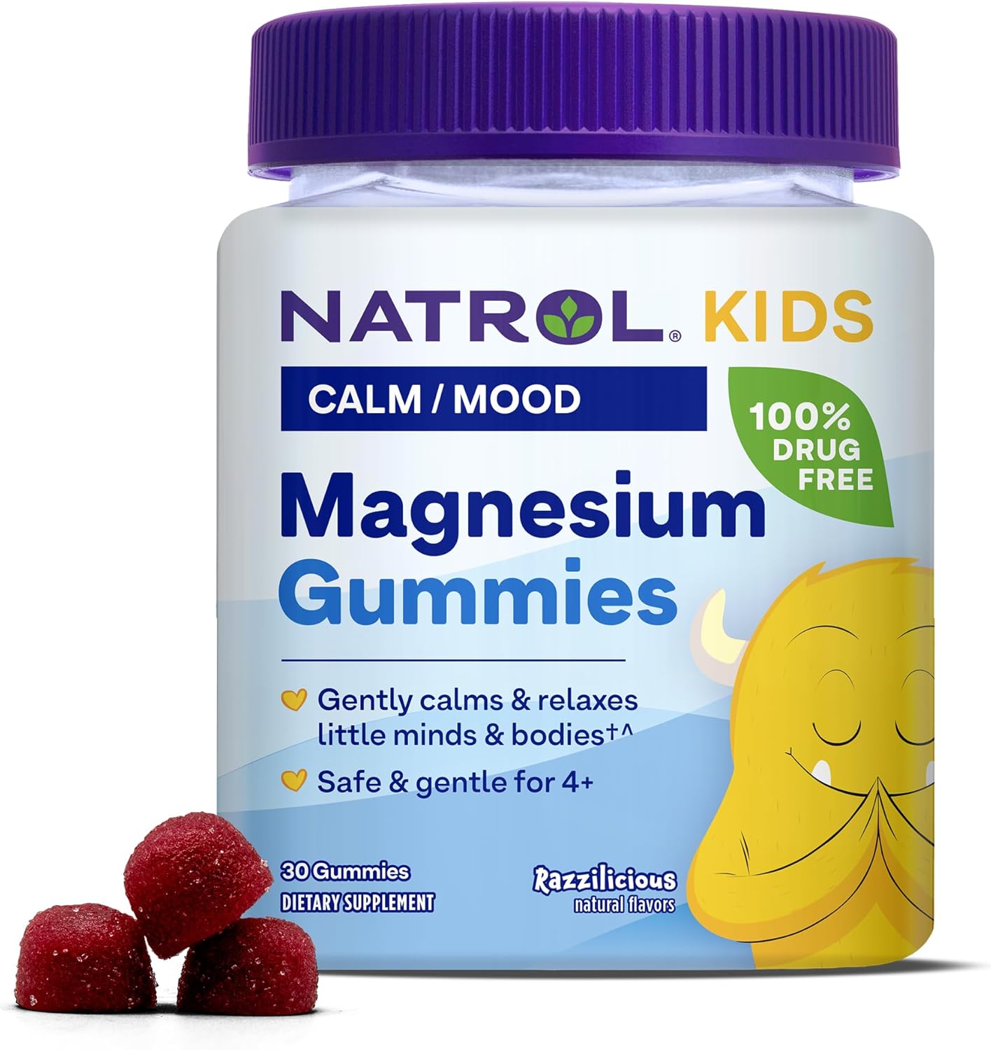 Natrol Kids Magnesium Citrate Gummies Razzilicious bottle 30 gummies