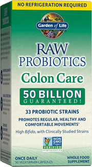 Garden of Life Raw Probiotics box, 30 capsules, 50 Billion CFU.