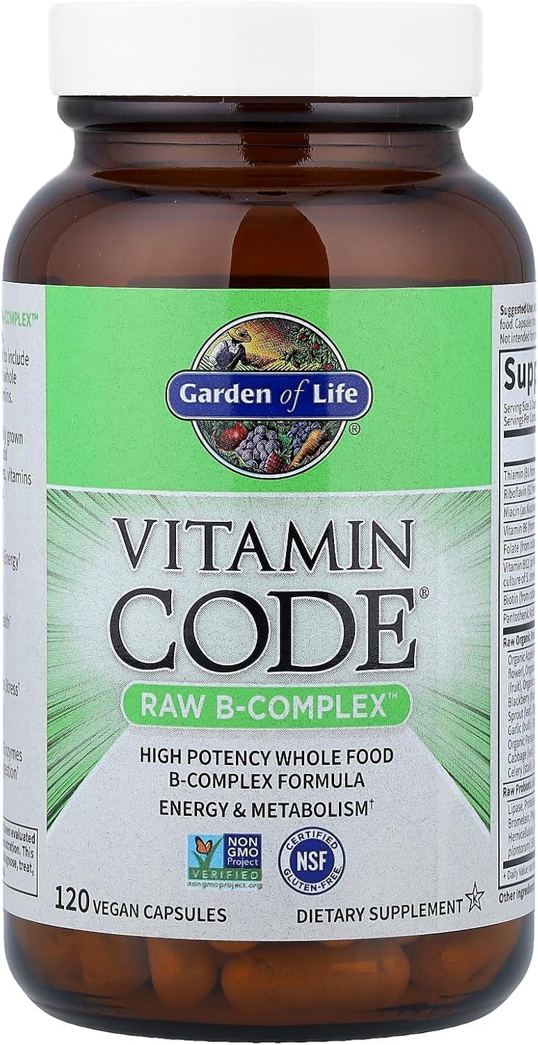  Bottle of Garden of Life Raw B Complex vitamin, 120 vegan capsules.