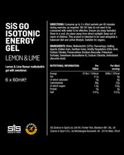 Directions, ingredients and nutrition info for SIS energy gel.