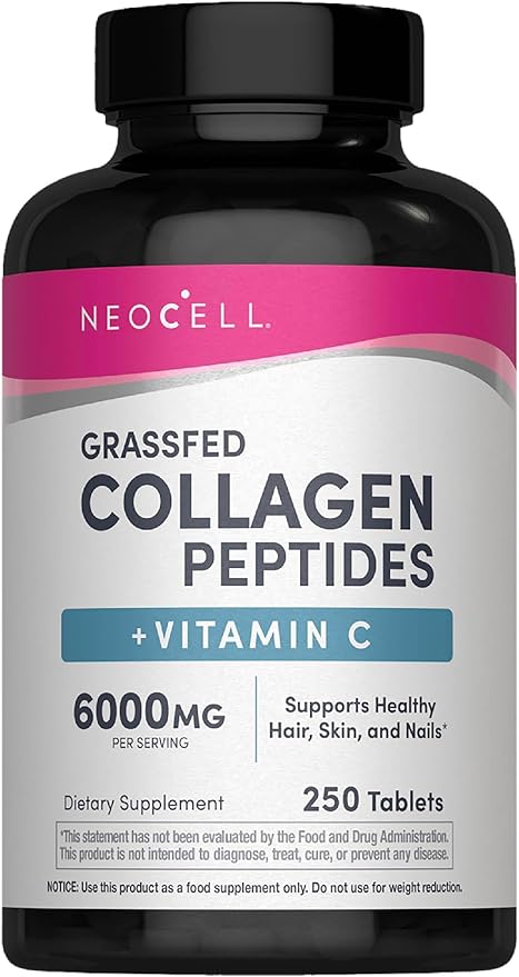 NeoCell Super Collagen Plus Vitamin C Tablets bottle, 250 count.