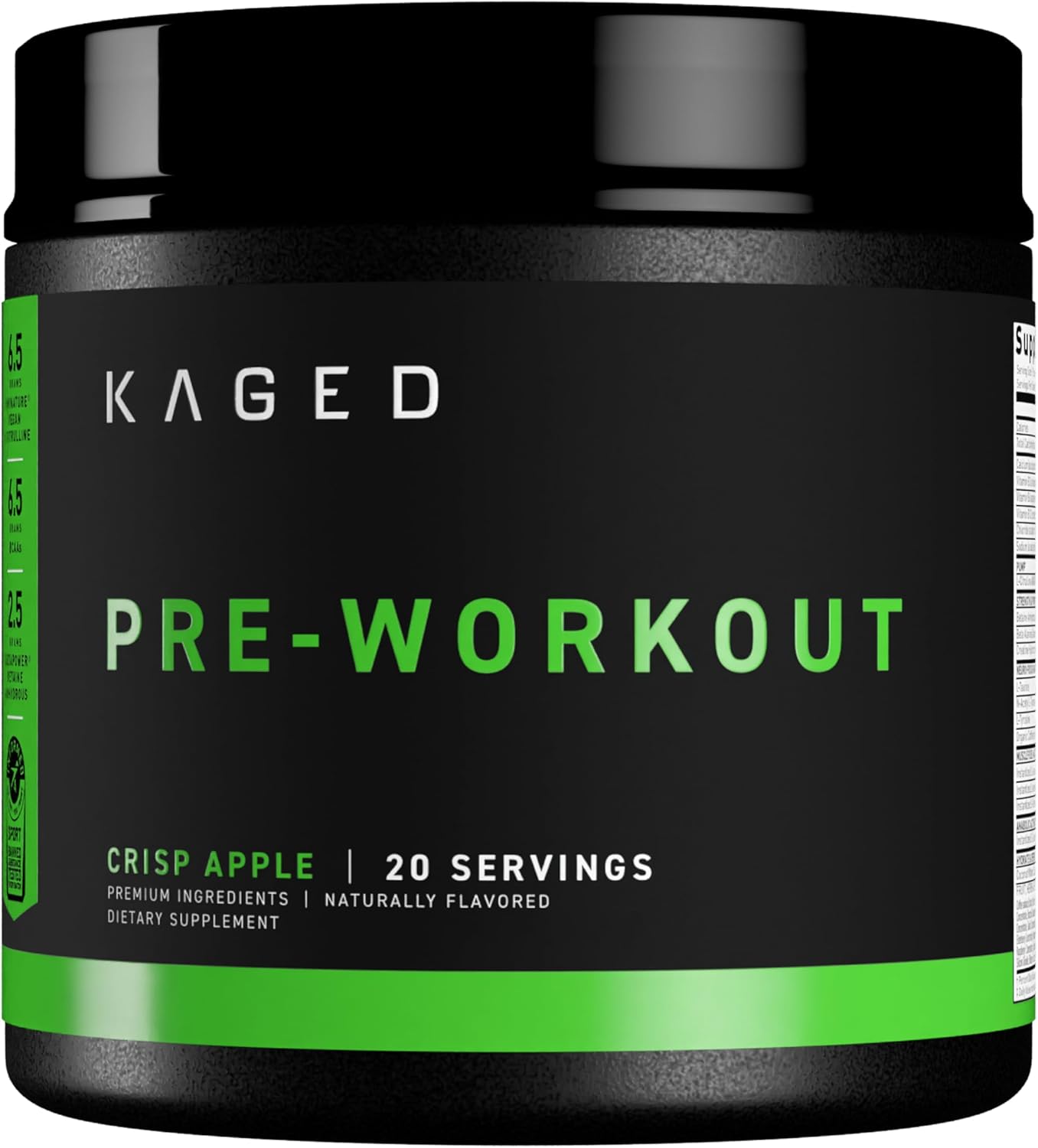 Kaged Original supplement powder crisp apple tub front label 564g on white background
