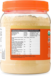 Supplement facts & ingredients image: PBfit Organic Peanut Butter Powder ingredients organic peanut flour coconut sugar 850g tub