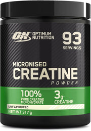 Optimum Nutrition Micronised Creatine Powder container on a white background