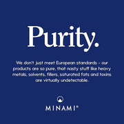 Supplement facts and instructions for Minami Kids DHA chewable softgels.