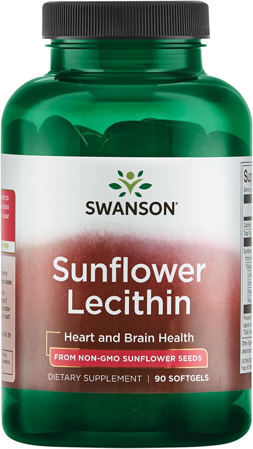 Swanson Sunflower Lecithin supplement bottle on a white background