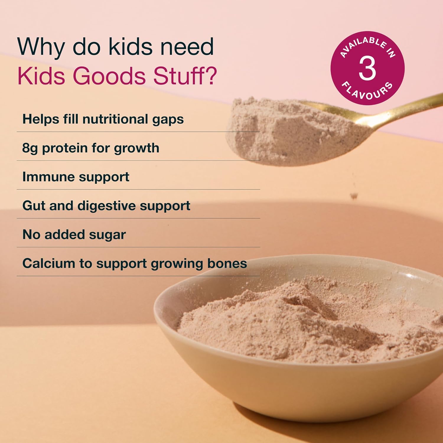 Nuzest Kids Good Stuff Vegan Smoothie Mix, Vanilla Caramel - 225g