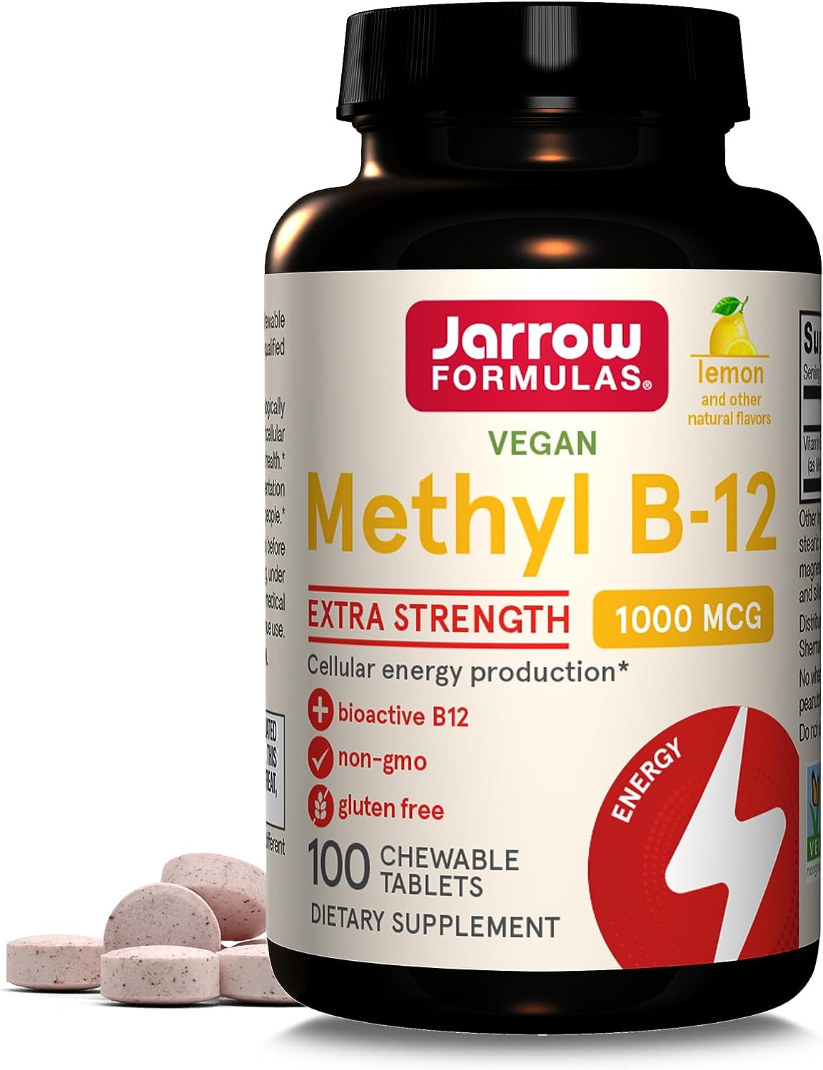 Jarrow Formulas Methyl B-12 Lemon - 1000mcg 100 Chewable Tablets