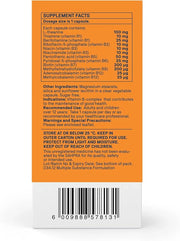Back: Supplement facts label for Activated B Complex showing methylated B vitamins and L-theanine.