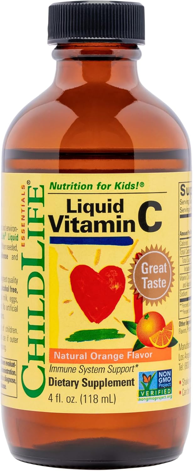 ChildLife Essentials Liquid Vitamin C kids supplement orange flavour bottle 118ml