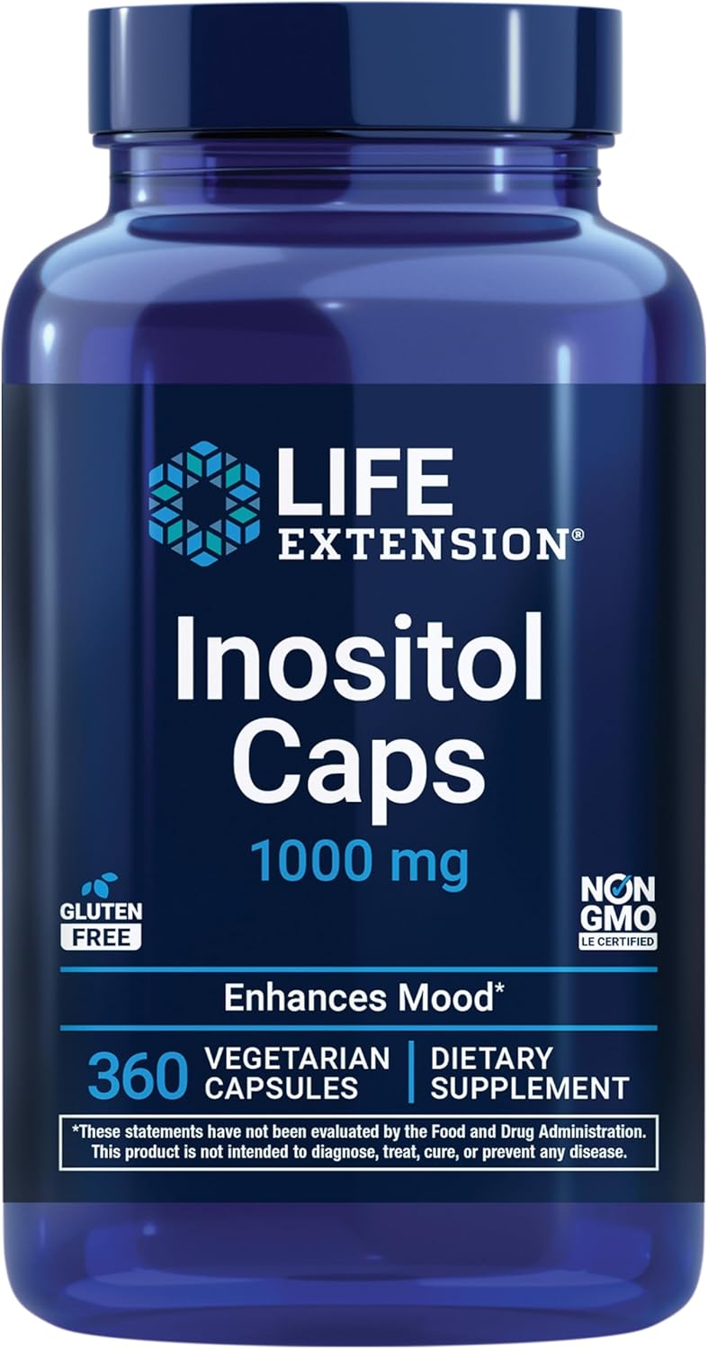 Life Extension Inositol Caps - 1000 mg Myo-Inositol Per Serving - 360 Veg Caps