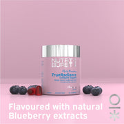 Nutriburst TrueRadiance Collagen Support Gummies jar, blueberry, 60 count.