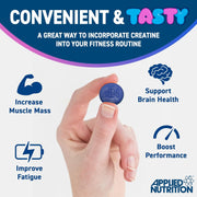Supplement Facts & Ingredients Image: Applied Nutrition creatine gummies ingredients label 80 count