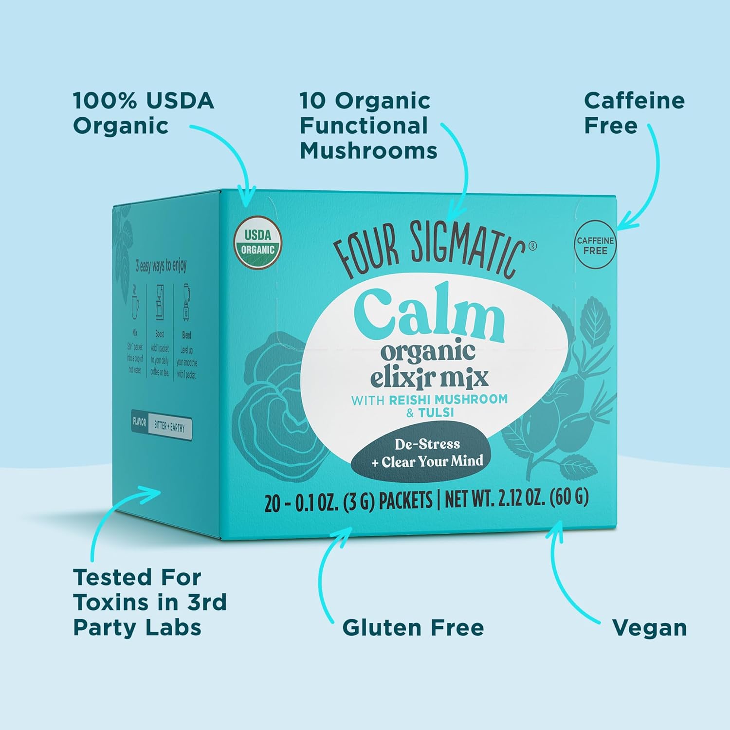 Four Sigmatic Organic Reishi Elixir Mix - 20 Packets