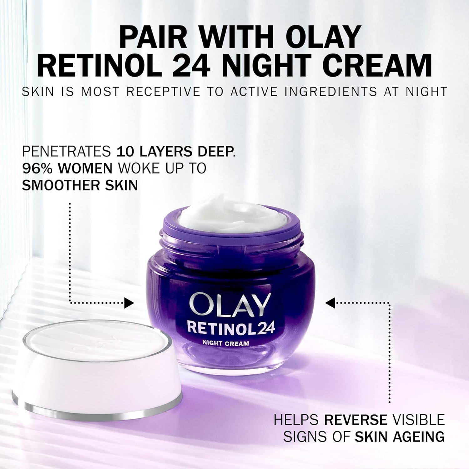 Olay Collagen Peptide Moisturising Day & night Cream routine.