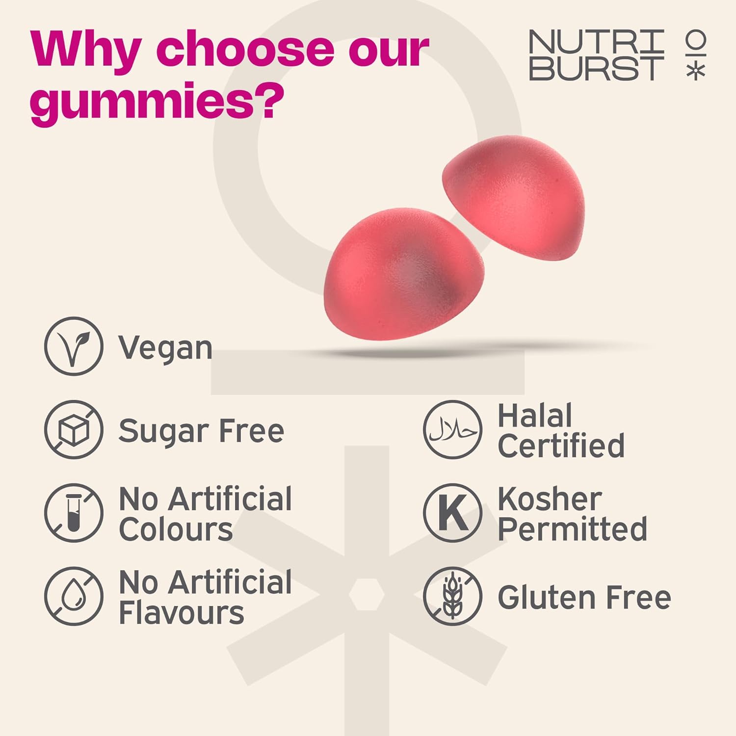 Nutriburst Radiance Renew Gummies - with Hyaluronic Acid & Biotin - 60 Count